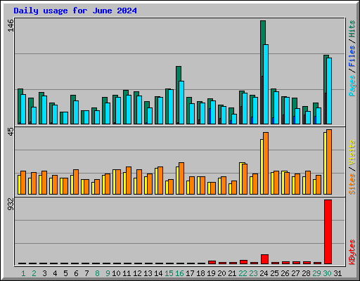 Daily usage for June 2024