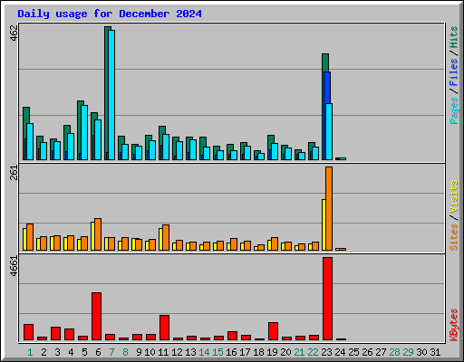 Daily usage for December 2024