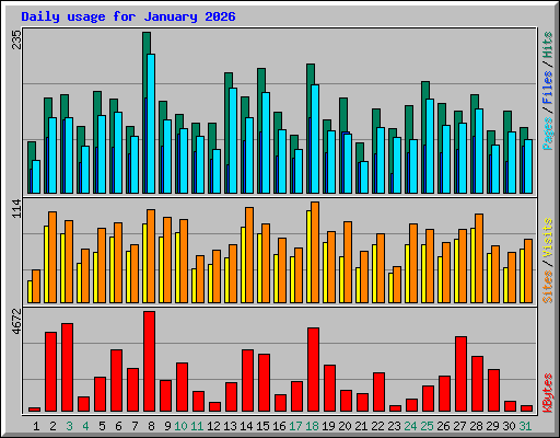 Daily usage for January 2026