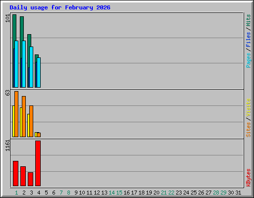 Daily usage for February 2026