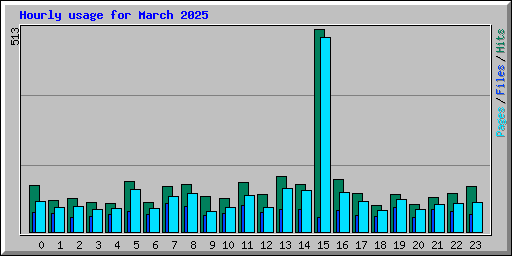 Hourly usage for March 2025