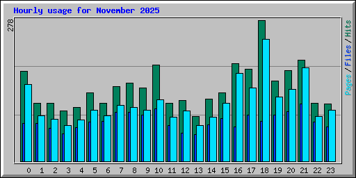 Hourly usage for November 2025
